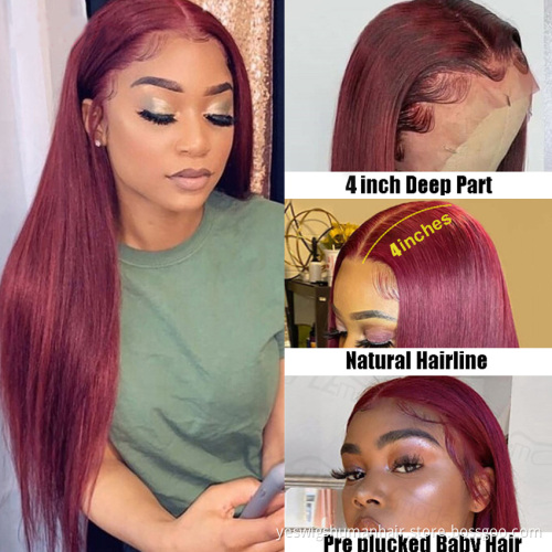 Yeswigs 99J 27 30 Colorful Full Hd Lace Front Wig Raw Indian Cuticle Aligned Virgin Human Hair Wig For Black Women Human Hair